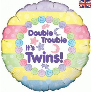 Double Trouble It's Twins Baby Shower Balloon